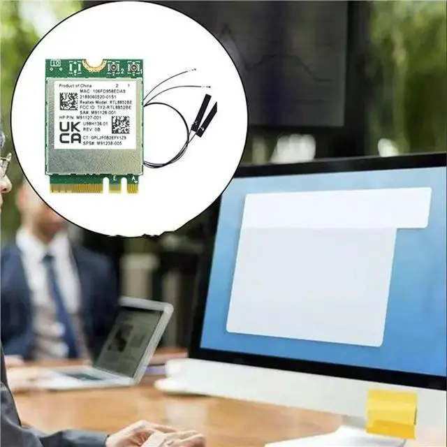 Alt view image 3 of 3 - 2X RTL8852BE Card With Built-In Antenna AX1800 6 WLAN 802.11Ax Bluetooth5.2 Dual-Band 2.4G+5G Wlan