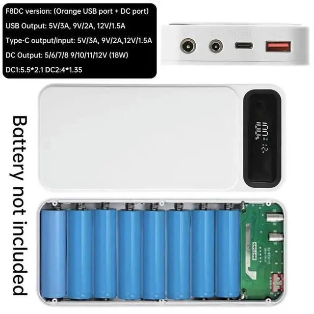 Alt view image 3 of 3 - Mobile Power Case Charge/Discharge Temperature Control Adjustable Voltage Mobile Power Box Black