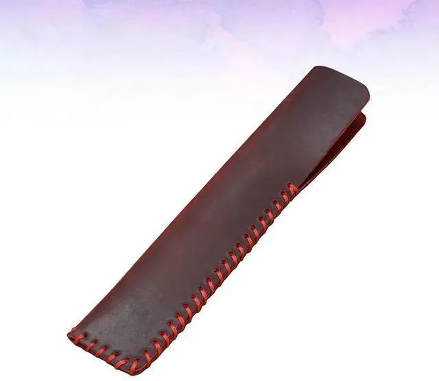 Main image of Vintage Pen Bag for Men Women Office School Stationery Gift Pouch Cattlehide Pen Protective Bag Red Pens Pouch