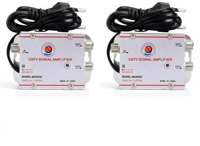 Main image of 2X Ground Wave DTMB Cable TV Splitter Amplifier 20DB Digital TV Antenna Signal Booster Home TV Equipment EU Plug