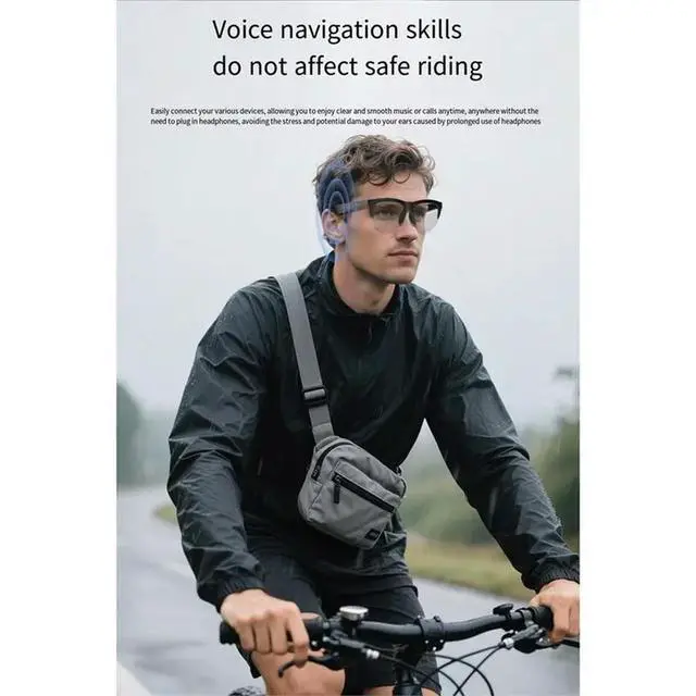 Alt view image 2 of 3 - 2026 Color Change Glasses Bluetooth Voice Calls Control Music UV Polarized Sunglasses Headphone Glasses B