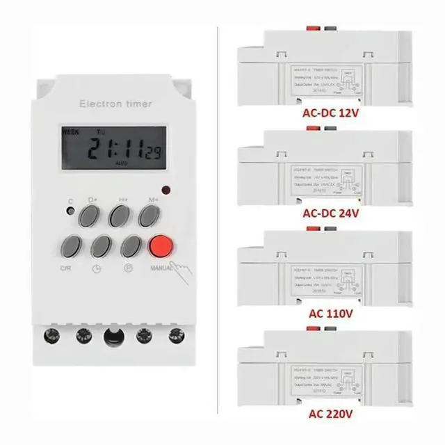 Alt view image 2 of 3 - 25A Digital Timer Switch 25A Timer Switch Programmable Electronic Time Control 7 Day Heavy Duty Digital Programmable Timer