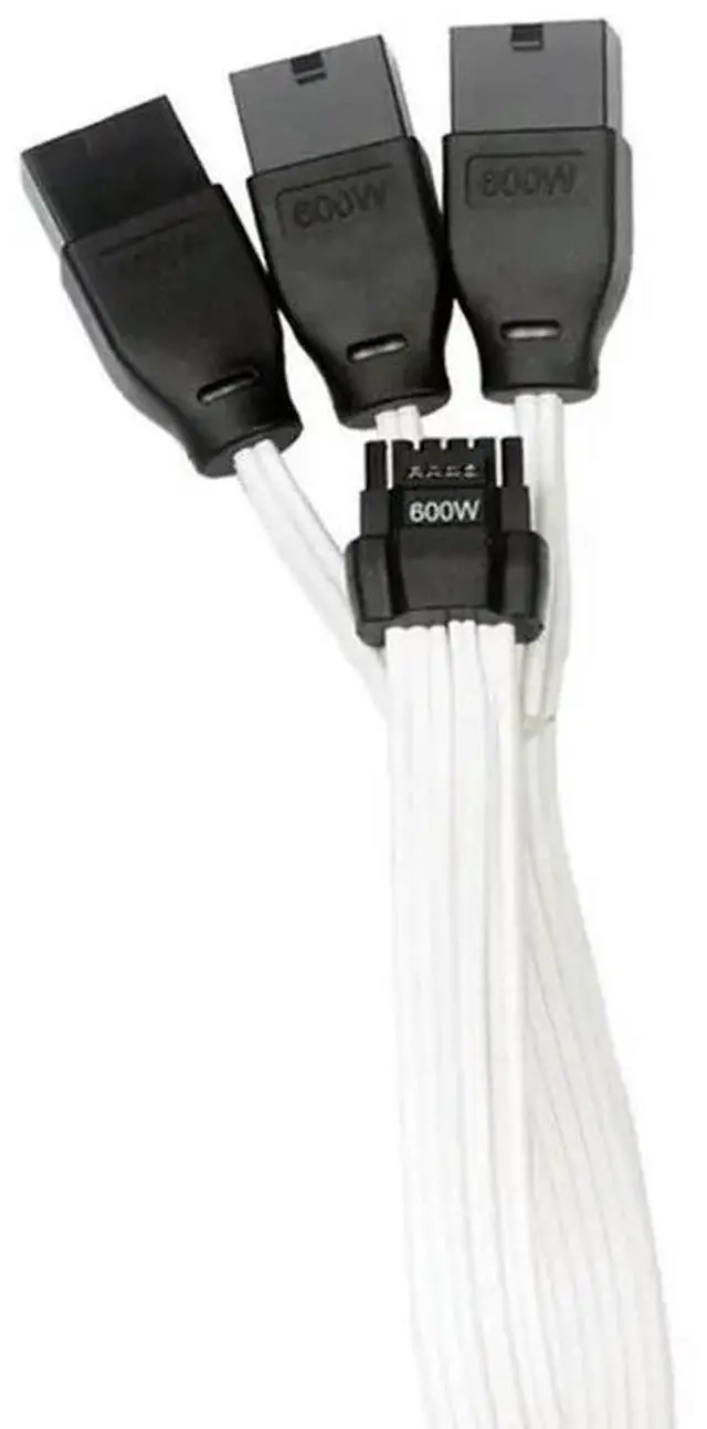 Alt view image 2 of 3 - PCIE5.0 PSU Graphics Card Extension Cable 16(12+4)Pin Male To 3X8(6+2)Pin Female Cable 600W GPU Module Adapter Cable