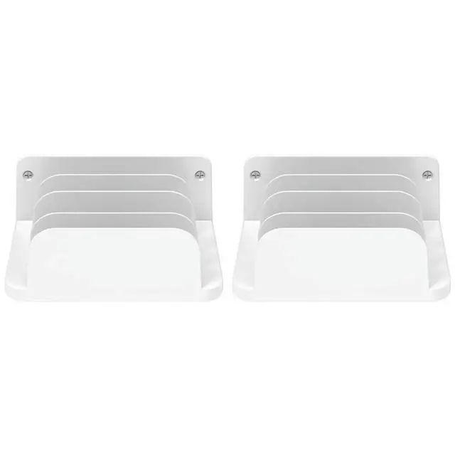 Alt view image 3 of 3 - 2X For Tablet/Mobile Phone Wall Mount Charging Stand 4 Slots Design Wall Charging Station White