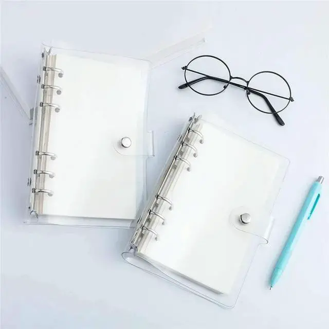 Main image of A6 Binder Plastic Binder Clear Soft PVC 6 Ring Budget Binder Refille Planner Binder Cover Protector