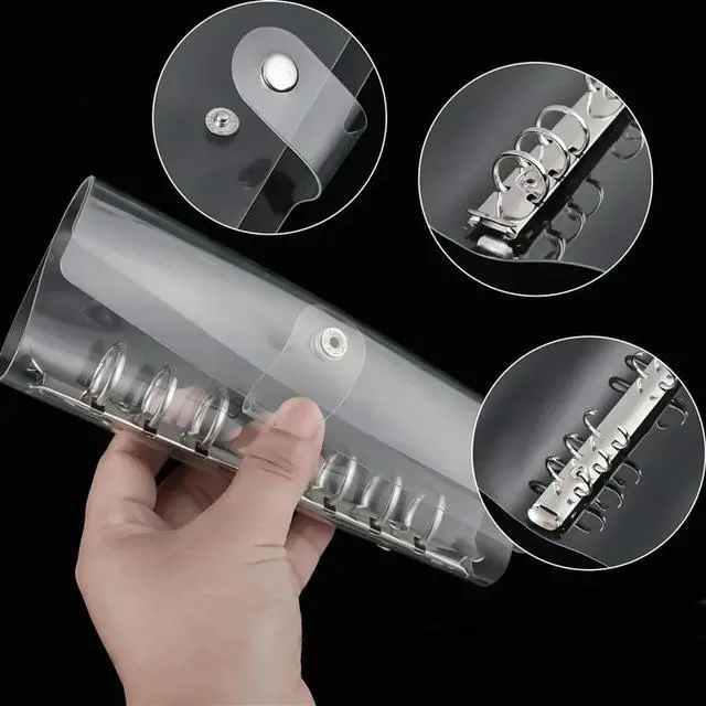 Alt view image 2 of 3 - A6 Binder Plastic Binder Clear Soft PVC 6 Ring Budget Binder Refille Planner Binder Cover Protector