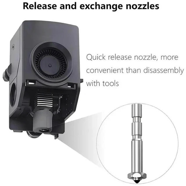 Alt view image 2 of 3 - For Anycubic Kobra 3 Max- 4Pcs Quick-Swap Hardened Steel Nozzles(0.4/0.6/0.8MM), High-Speed Hot End Spray Nozzles
