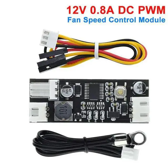 Alt view image 3 of 3 - 8X Single 12V 0.8A DC PWM 2-3 Wire Fan Temperature Control Speed Controller Chassis Computer Noise Reduction Module