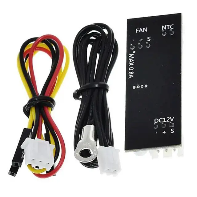 Alt view image 2 of 3 - 8X Single 12V 0.8A DC PWM 2-3 Wire Fan Temperature Control Speed Controller Chassis Computer Noise Reduction Module
