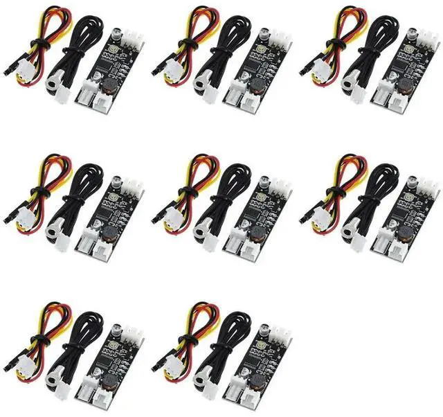 Main image of 8X Single 12V 0.8A DC PWM 2-3 Wire Fan Temperature Control Speed Controller Chassis Computer Noise Reduction Module