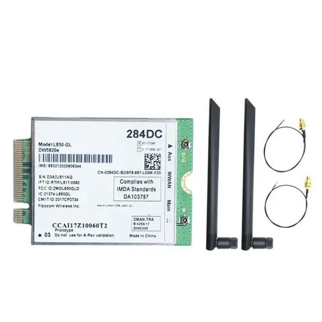 Main image of DW5820E L850-GL LTE 4G Card Module +2X8DB Antenna 0284DC 284DC For Laptop 3500 5400