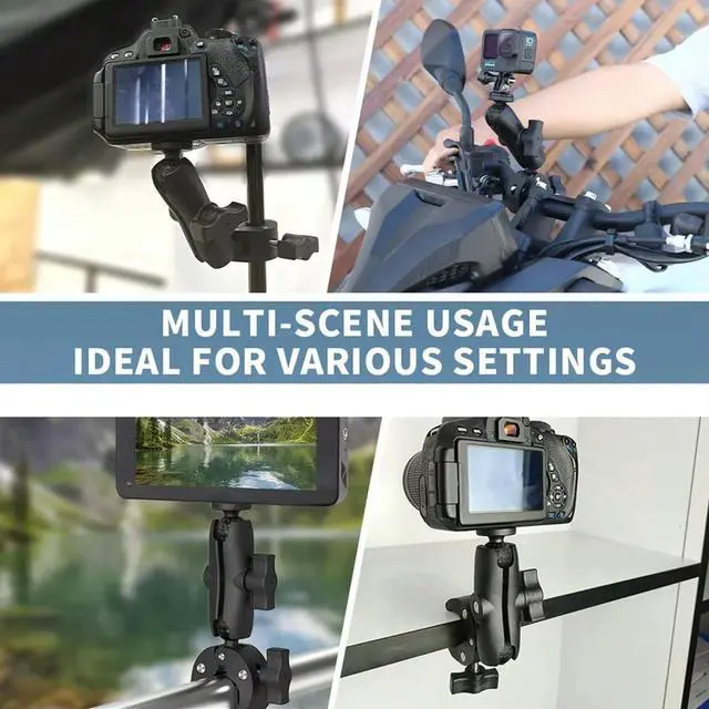 Alt view image 2 of 3 - Action Camera Mount 360° Ballhead Magic Double Ball Head Adapter Clip For For Gopro Cameras