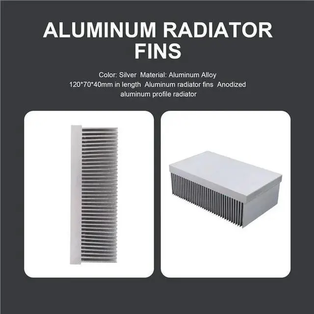 Alt view image 3 of 3 - Aluminum Heatsink 120X70x40mm High Power Heat Sink Diffusion Cooling Module Cooler For Led Amplifier PCB IC Module