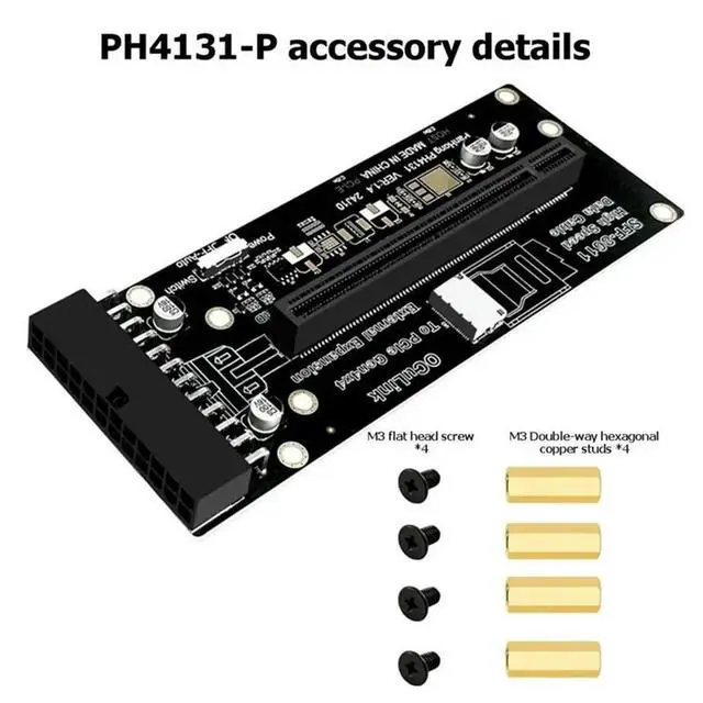 Alt view image 2 of 3 - For GPU For Oculink SFF-8612 To PCI-E 4.0 X16 Adapter Riser Card 24Pin Power Supply High-Speed Stable Extension