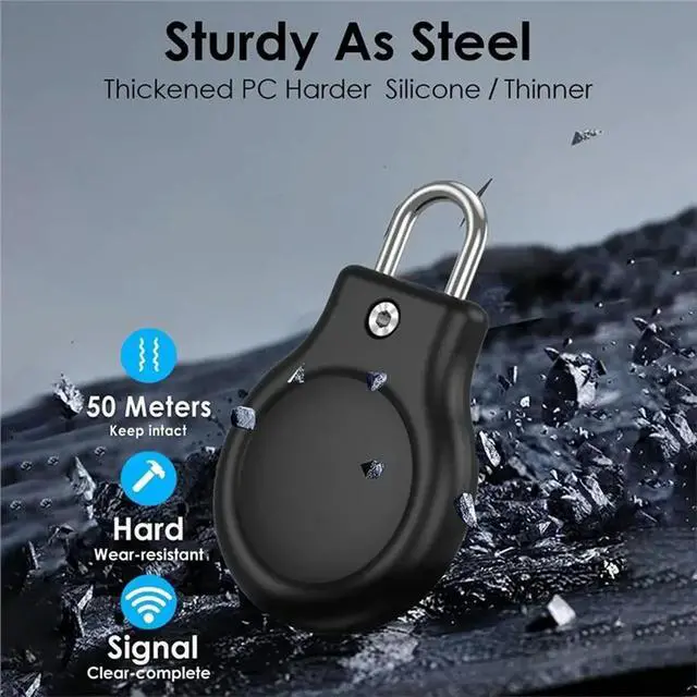 Alt view image 2 of 3 - Waterproof For Airtag Holder With l U Lock, Protective Tracker Case For Airtag