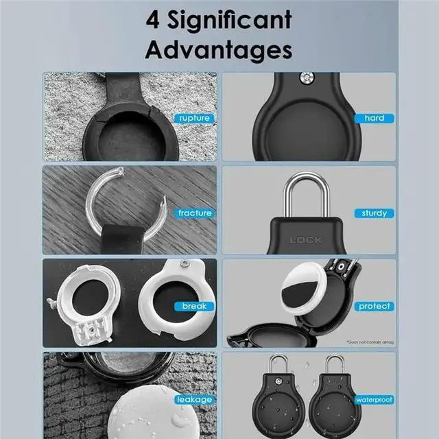 Alt view image 3 of 3 - Waterproof For Airtag Holder With l U Lock, Protective Tracker Case For Airtag