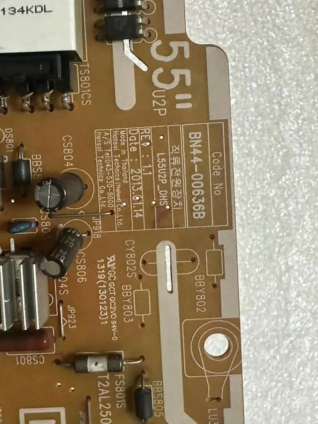 Alt view image 3 of 3 - 55inch UA55F8000AJ power board BN44-00636B BN44-00636A L55U2P-DHS LCD TV power board