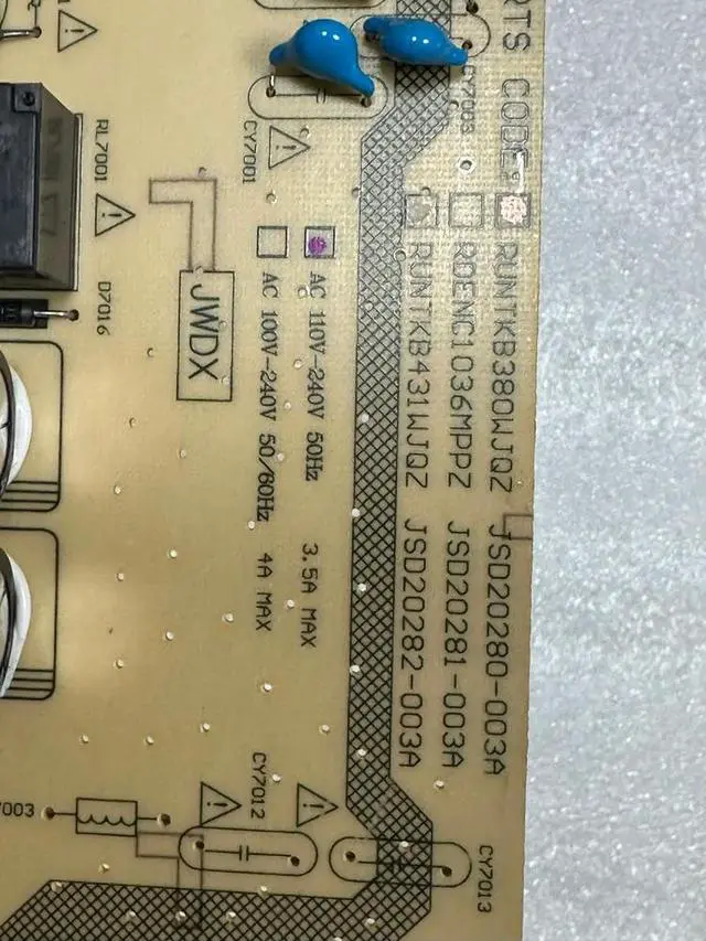 Alt view image 3 of 3 - LC-80LE661U Power Supply Board RUNTKB380WJQZ JSD20280-003A