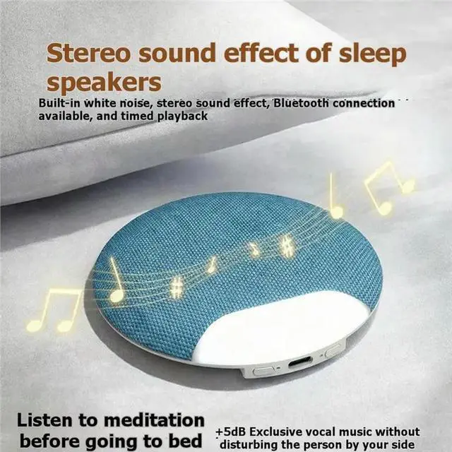 Alt view image 2 of 3 - Sleep Aid Speaker With Night Light BT 5.3 Hifi Stereo Sound White Noise Timer Function Under Pillow Speaker