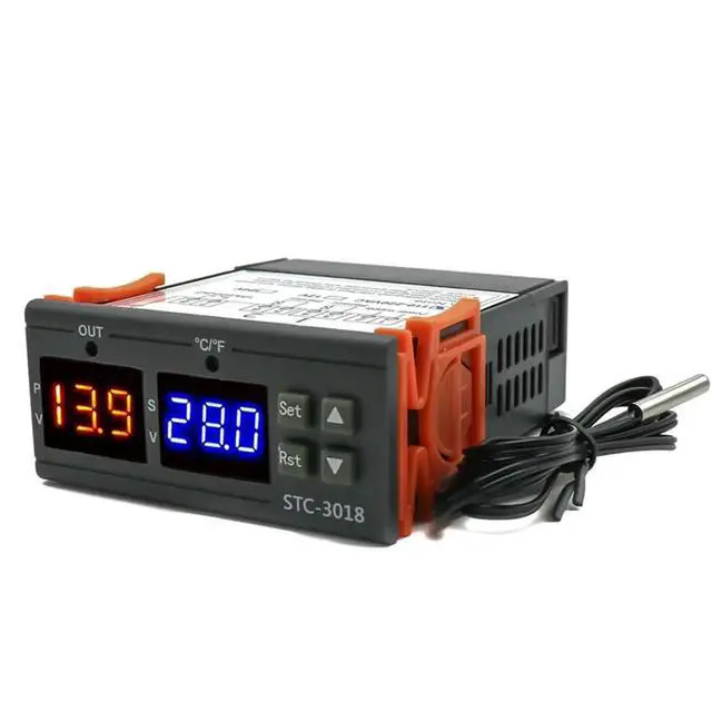 Alt view image 3 of 3 - 2X STC-3018 Dual Digital Temperature Controller Two Relay Output Thermoregulator Thermostat With Heater Cooler 24V