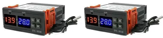 Main image of 2X STC-3018 Dual Digital Temperature Controller Two Relay Output Thermoregulator Thermostat With Heater Cooler 24V