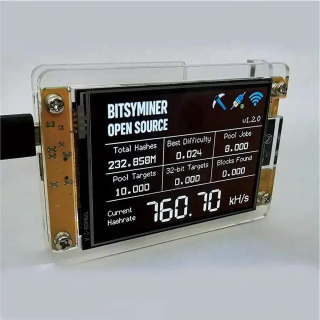 Alt view image 2 of 3 - Nmminernerdminer V2 ESP32-Nmminer 780KH/S, Display Bitcoin Mining Mini ASIC Simulator 750KH/S For Crypto Solo Lottery