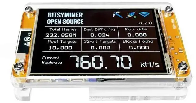 Main image of Nmminernerdminer V2 ESP32-Nmminer 780KH/S, Display Bitcoin Mining Mini ASIC Simulator 750KH/S For Crypto Solo Lottery