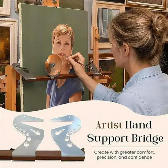 Alt view image 3 of 3 - Adjustable Easel Hand Rest Support Bar Self-Locking Weight Design l Wrist Rest Stand