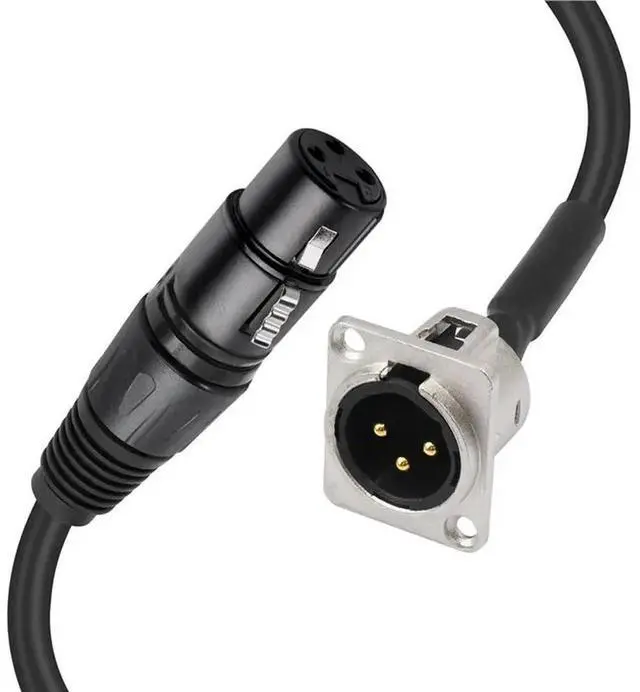 Alt view image 2 of 3 - 4 Pack XLR Pass Through Cable,Stage Box 3 Pin D-Type XLR Female To Male For Patch Panel, Floor Box