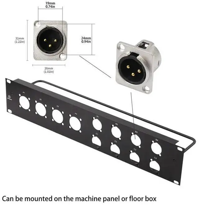 Alt view image 3 of 3 - 4 Pack XLR Pass Through Cable,Stage Box 3 Pin D-Type XLR Female To Male For Patch Panel, Floor Box