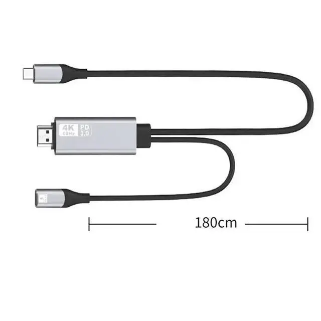 Alt view image 2 of 3 - 4K@60Hz Type C To -Compatible Cable Screen Mirroring Device For Laptop Converter Adapter Screen Sharing Accessories