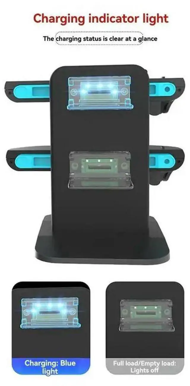 Alt view image 3 of 3 - For Switch 2 Square Four-Seat Charging Base For NS2 For Joycon Game Controller Left And Right Handle Chargers