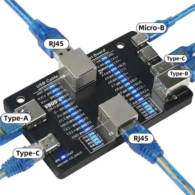 Alt view image 2 of 3 - USB3.0 Cable Multifunction Fast Charging Tester RJ45 USB Data Cable Short Circuit Protection On/Off Switching Test Board