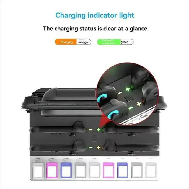 Alt view image 2 of 3 - For Switch 2 Charging Dock Station With 9 Game-Card Slots Cooling Stand For Joycon Controller Game Console Holder