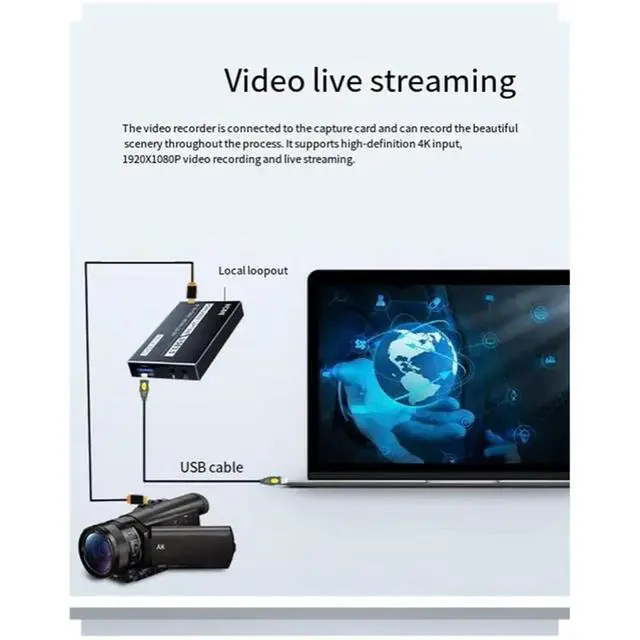 Alt view image 2 of 3 - HDTV Audio Capturer Audio Output Video Converter Suitable For Home Theater And Game Streaming.
