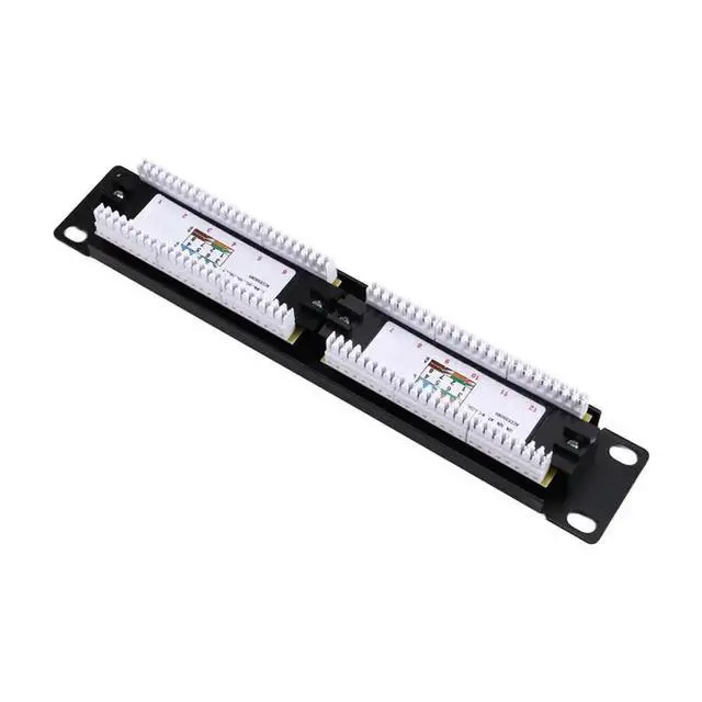 Alt view image 2 of 2 - 1U 12Port For Cat5e 10G Network Patch Panel UTP 19Inch Wallmount Or Rackmount Punch Down Block For Cat5e