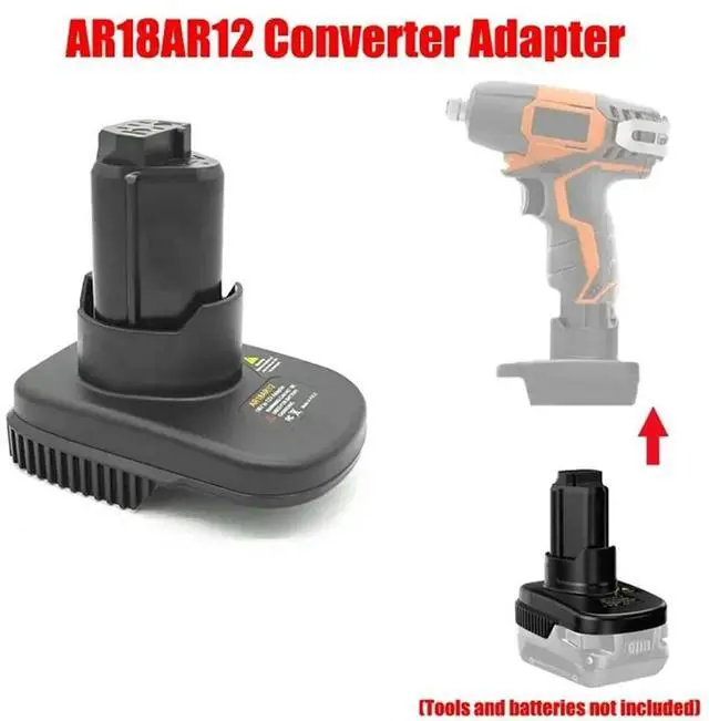 Alt view image 3 of 3 - AR18AR12 Adapter For Ridgid AEG 18V Li- Batteries Converting To For Ridgid 12V Li- Cordless Tools