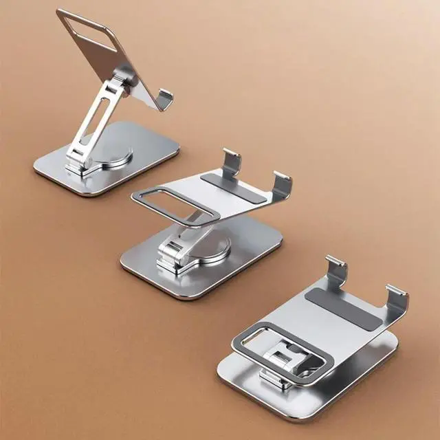 Alt view image 2 of 3 - Multi-Angle Rotatable Desktop Holder-For Phones& Tablets-Folding Stand In Alloy Material