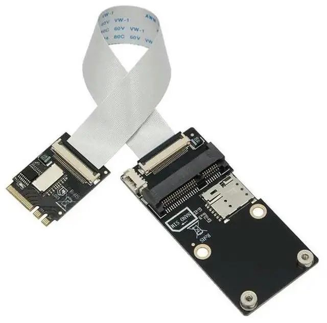 Main image of M.2 A+E Key To Mini PCIE 3G/4G Network Module + SIM Card Slot Network Card Adapter With TF Slot Not Support CNVI