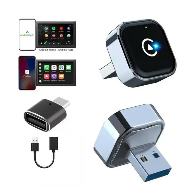 Alt view image 3 of 3 - For Carplay Box Mini Horizontal Plug Android 2-In-1 Adapter For Car Connectivity, Includes Extension Cable+ Adapter