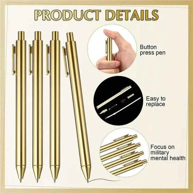 Alt view image 3 of 3 - 60 Pcs Gold Ballpoint Pens Bulk Retractable Black Ink Medium Point Pens For Wedding Bridal Shower Business Office