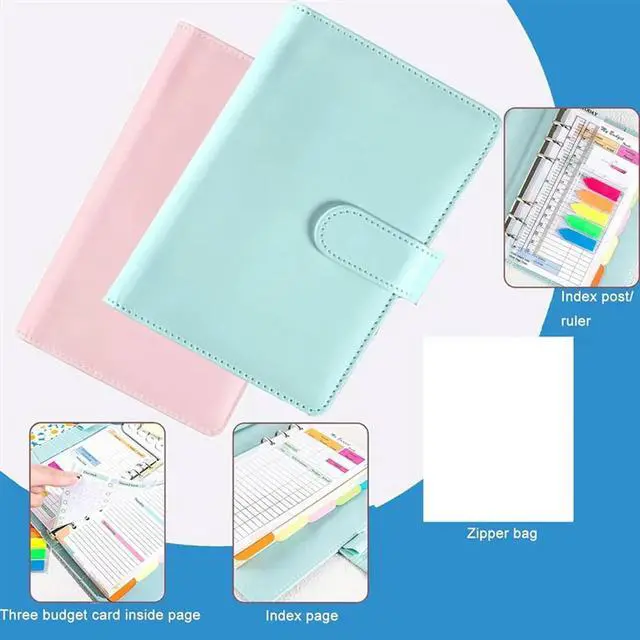 Alt view image 3 of 3 - A6 Goal Planner PU Leather Pouch Notebook Undated Weekly And Monthly Daily 6 Ring Activity Chart Planner
