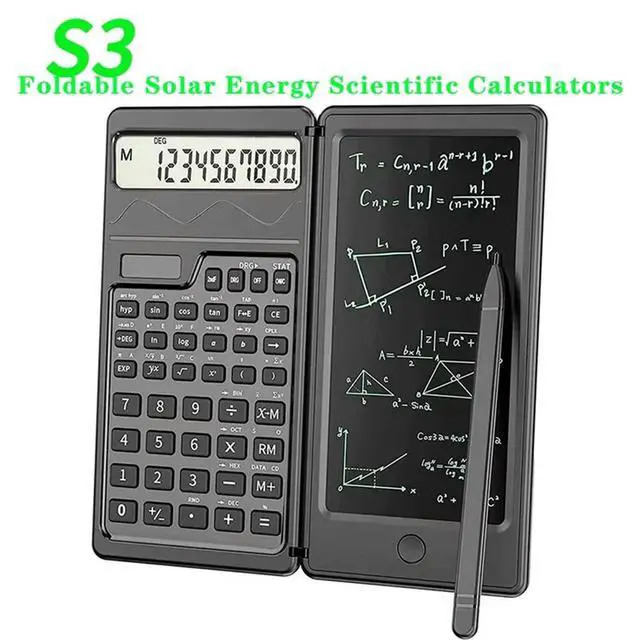Alt view image 2 of 3 - Solar Scientific Calculator With LCD Notepad Functions Professional Foldable Calculator For Students