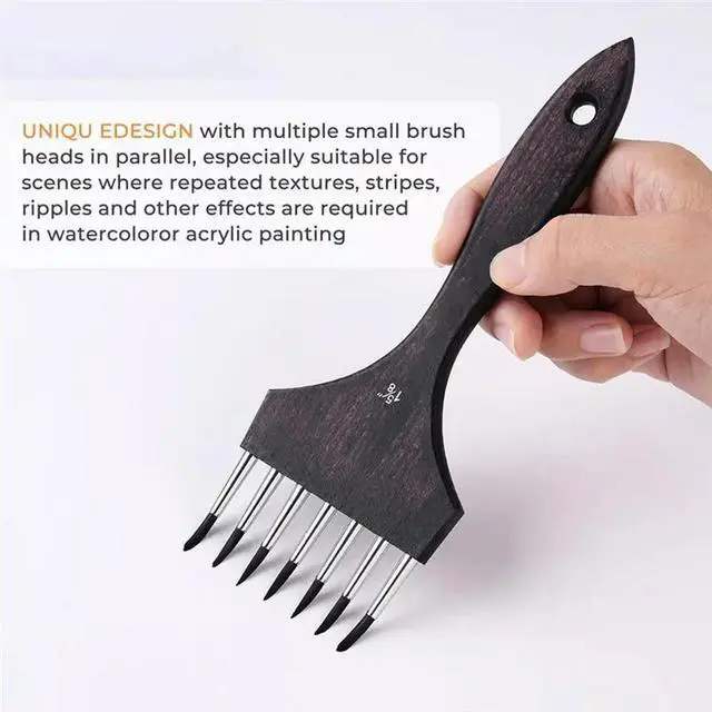Alt view image 2 of 3 - Multi-Head Round Comb Brush Set(3Pcs), Designed For Textures And Special Effects- Professional Synthetic Brushes