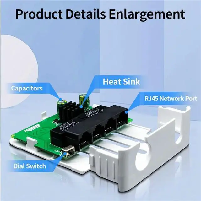 Alt view image 2 of 3 - 2X 4 Port POE Extender 100M Outdoor Rainproof Network POE Repeater IP30 VLAN 44-57V 30W For POE Camera AP