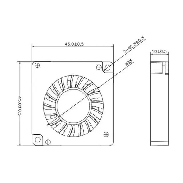 Alt view image 3 of 3 - 2X For H2D Hot End Fan Double Ball Bearing High RPM 4510 Cooling Drum Fan 3D Printer Accessories