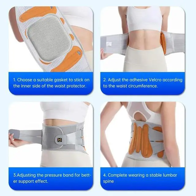 Alt view image 3 of 3 - Breathable Lumbar Support Belt For Sports - Adjustable Waist Protector With Steel Support