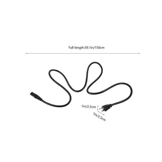 Alt view image 2 of 3 - 3-Prong Power Cord Replacement Thin Flat Plug for Low-Power Devices Lamp Radio Shaver TV Appliance Safe Plastic Jacket