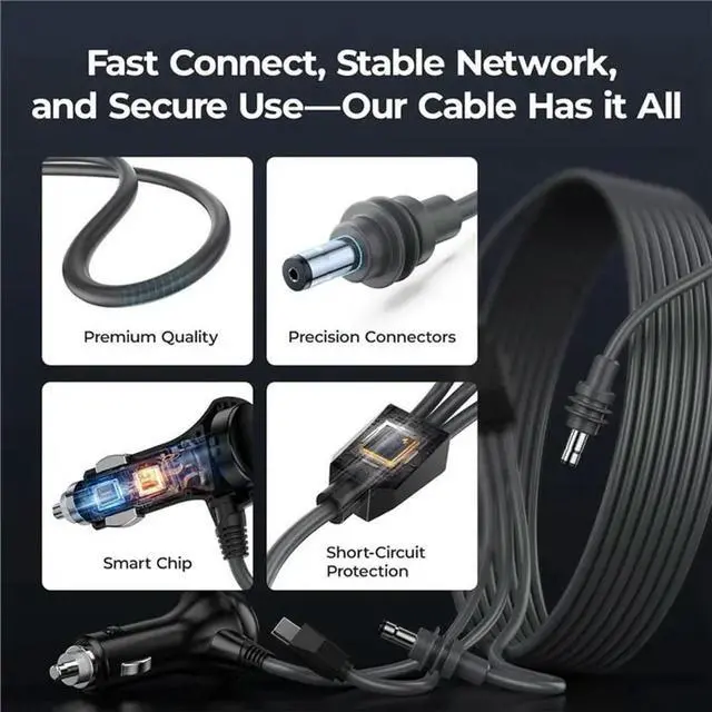 Alt view image 2 of 3 - For Starlink Mini Compatible 3 In 1 Cable- USB-C To DC Adapter, Car Charging& DC To DC Power Cord 10Ft Dish Replacement Charg