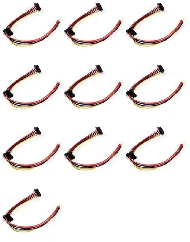 Main image of 10X ATX Motherboard 4Pin To 2-Port Serial ATA SATA Hard Drive Adapter Power Cable For IPC & Tax Controller 18AWG